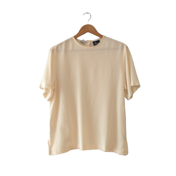 Vtg Liz Sport Cream Shell Top Small Career Workwear Office Ready Capsule Piece - Picture 1 of 8